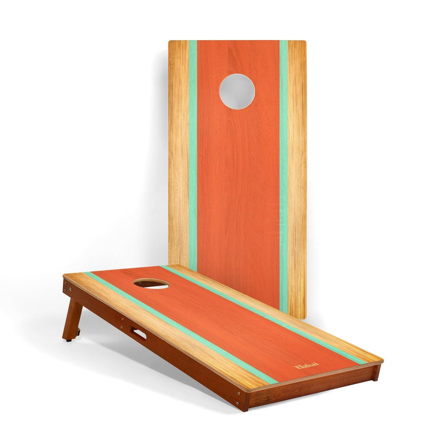 2ft x 4ft Graphic Wood Classic Cornhole Set | Classic Beach Stripes Collection Guppy