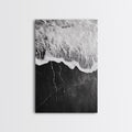Wave Edge, Cracked Earth, Tide Meets Stone, Nature Contrast, Canvas Print, Abstract Ocean Art, Minimalist Wall Decor, Bathroom Artwork Gallery Wrap Canvas - Ready To Hang