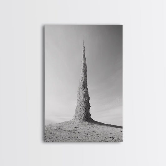 Rock Spire, Desert Sculpture, Abstract Form, Canvas Print, Surreal Landscape Art, Minimalist Wall Decor, Earthy Modern Home Accent No Frame - Stretched Canvas Only
