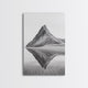Mountain Mirror, Coastal Peak, Serene Beach, Canvas Print, Minimalist Landscape Art, Modern Living Room Wall Decor, Monochrome Nature Style