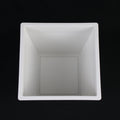3-Piece White Plastic Square Planter Pot Set – Modern Tapered Design