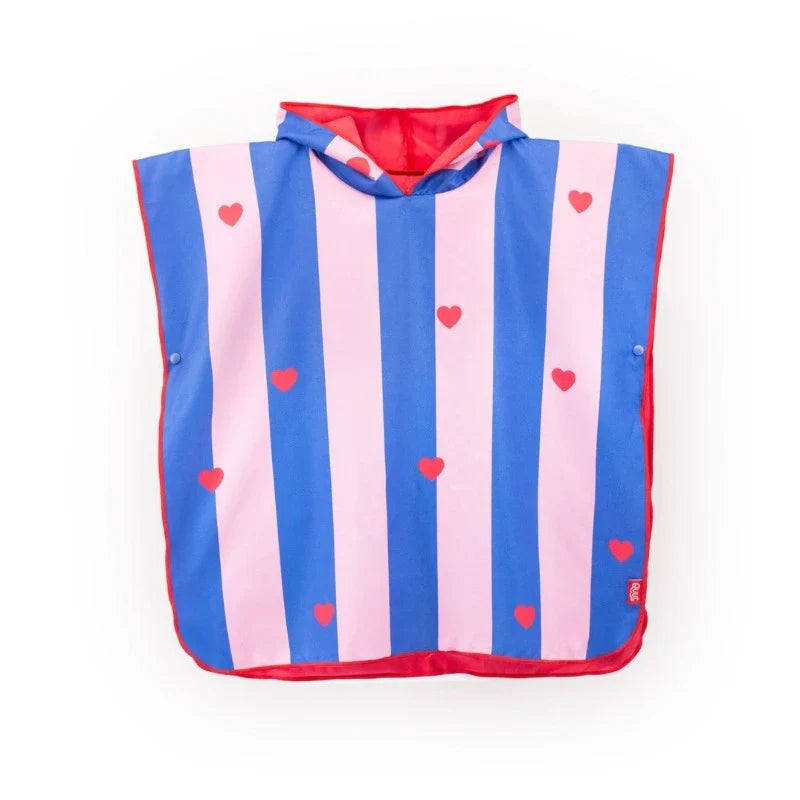 Beach Poncho – Quick-Drying Microfiber Kids Towel Cherry