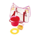 Quut Beach Set – Bucki, Raki & Magic Sand Shaper for Kids Cherry