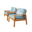 Natural Wood Outdoor Armchair with Aqua Cushion Default Title