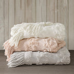Chloe 100% Cotton Tufted Chenille Lightweight Throw with Fringe Tassel