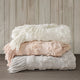 Chloe 100% Cotton Tufted Chenille Lightweight Throw with Fringe Tassel