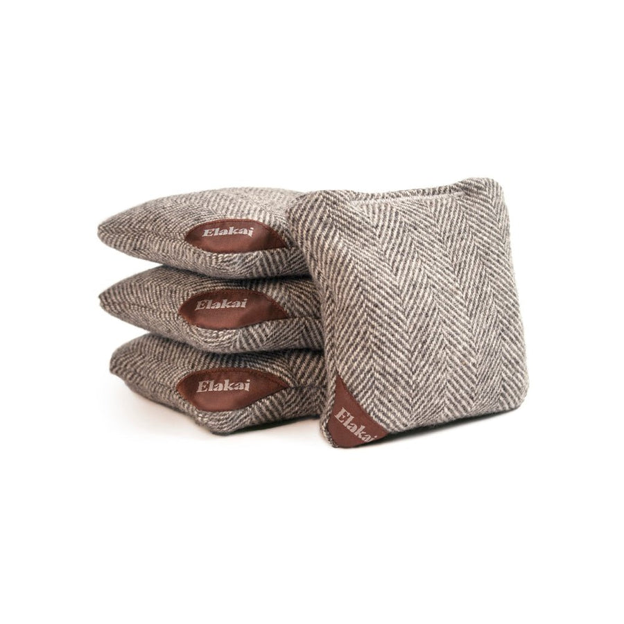 4-in Travel Herringbone Cornhole Bags | Premium All-Weather Collection Gray Dove