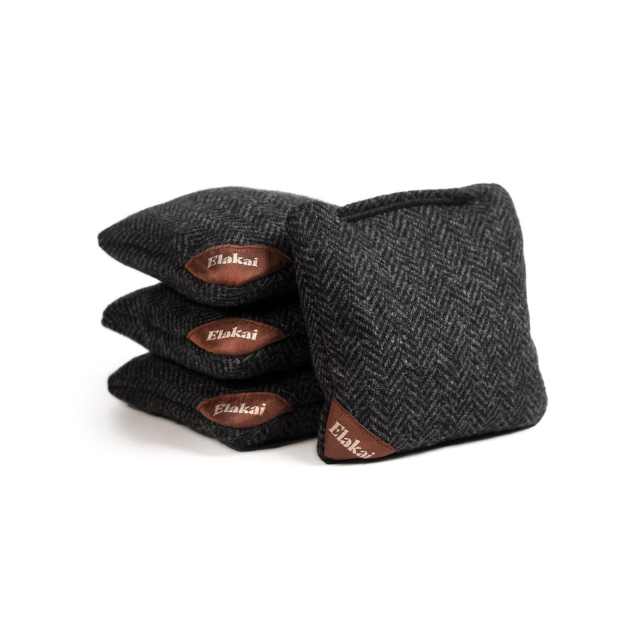 4-in Travel Herringbone Cornhole Bags | Premium All-Weather Collection Black