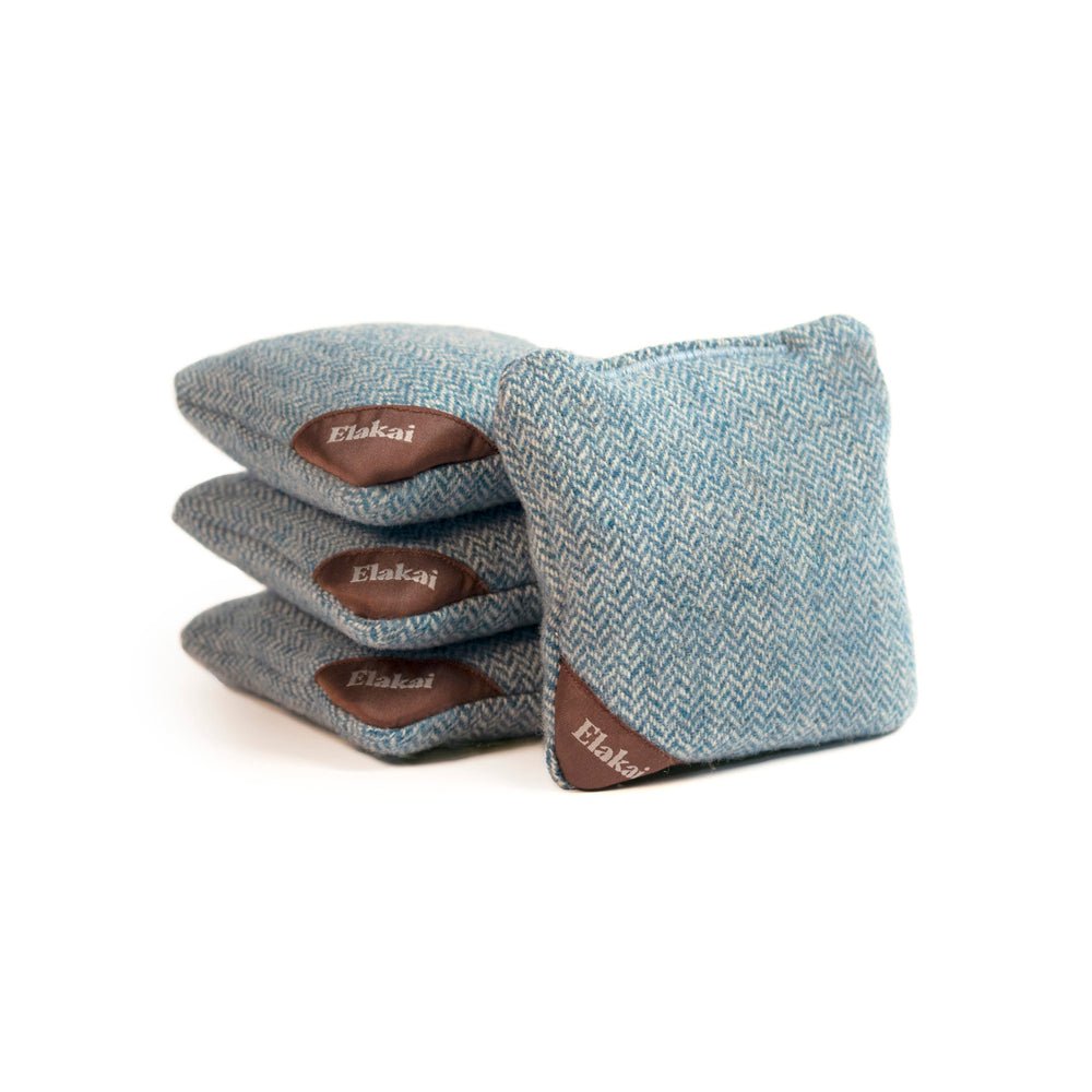 4-in Travel Herringbone Cornhole Bags | Premium All-Weather Collection Sky Blue
