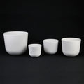 4-Piece White Plastic Round Planter Pot Set – Minimalist Modern Design