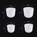 4-Piece White Plastic Round Planter Pot Set – Minimalist Modern Design
