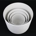 4-Piece White Plastic Round Planter Pot Set – Minimalist Modern Design
