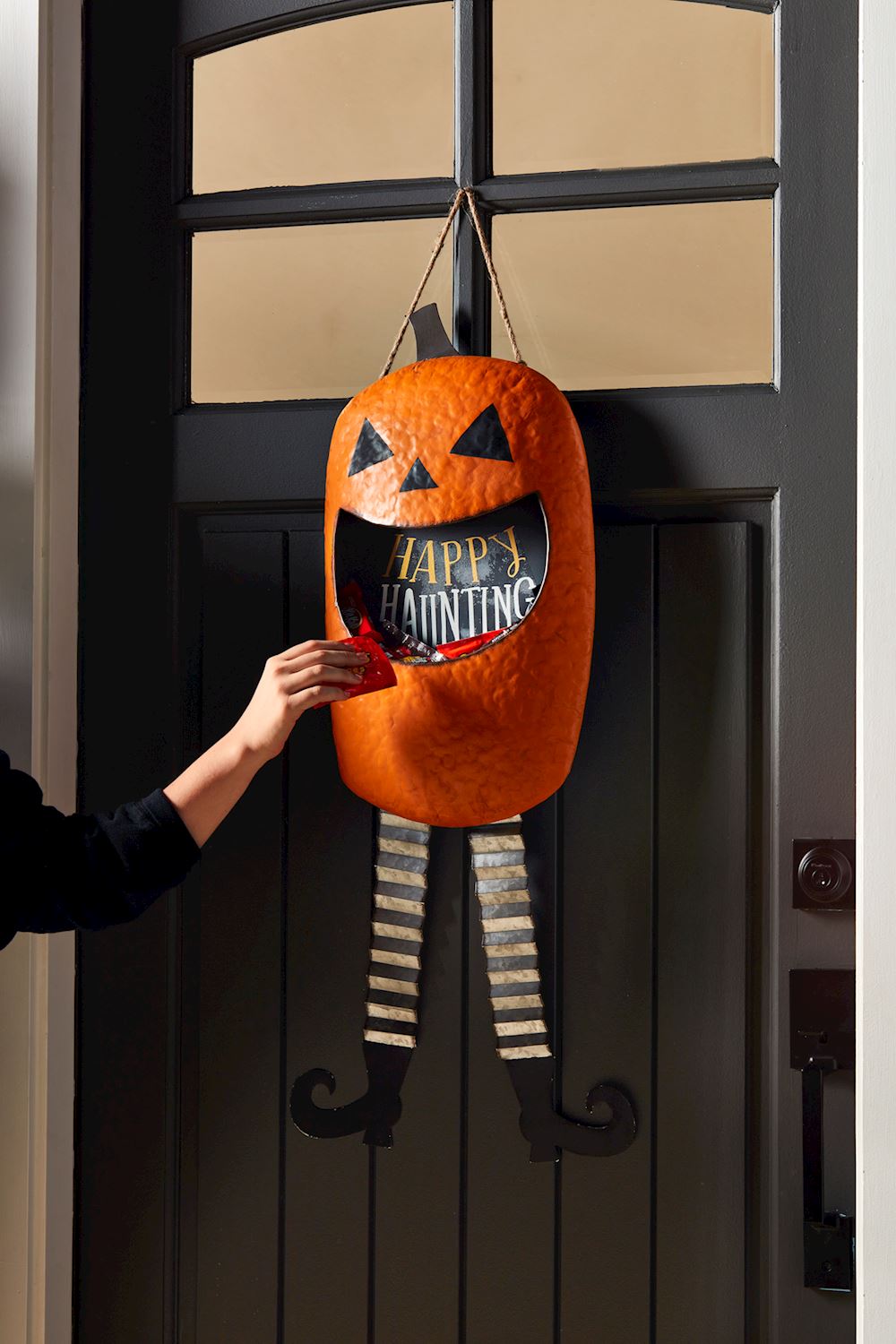 Orange Jack-O-Lantern Pumpkin Candy Door Hanger Secondary image