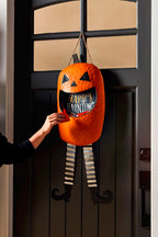 Orange Jack-O-Lantern Pumpkin Candy Door Hanger