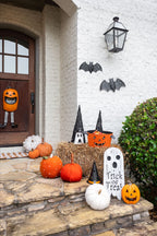 Orange Jack-O-Lantern Pumpkin Candy Door Hanger