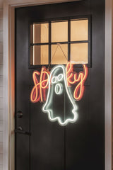Spooky Ghost Neon Sign Door Hanger