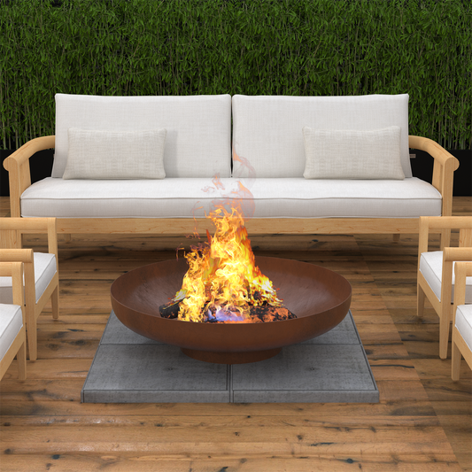 28" Minimalist Wood Burning Steel Firepit