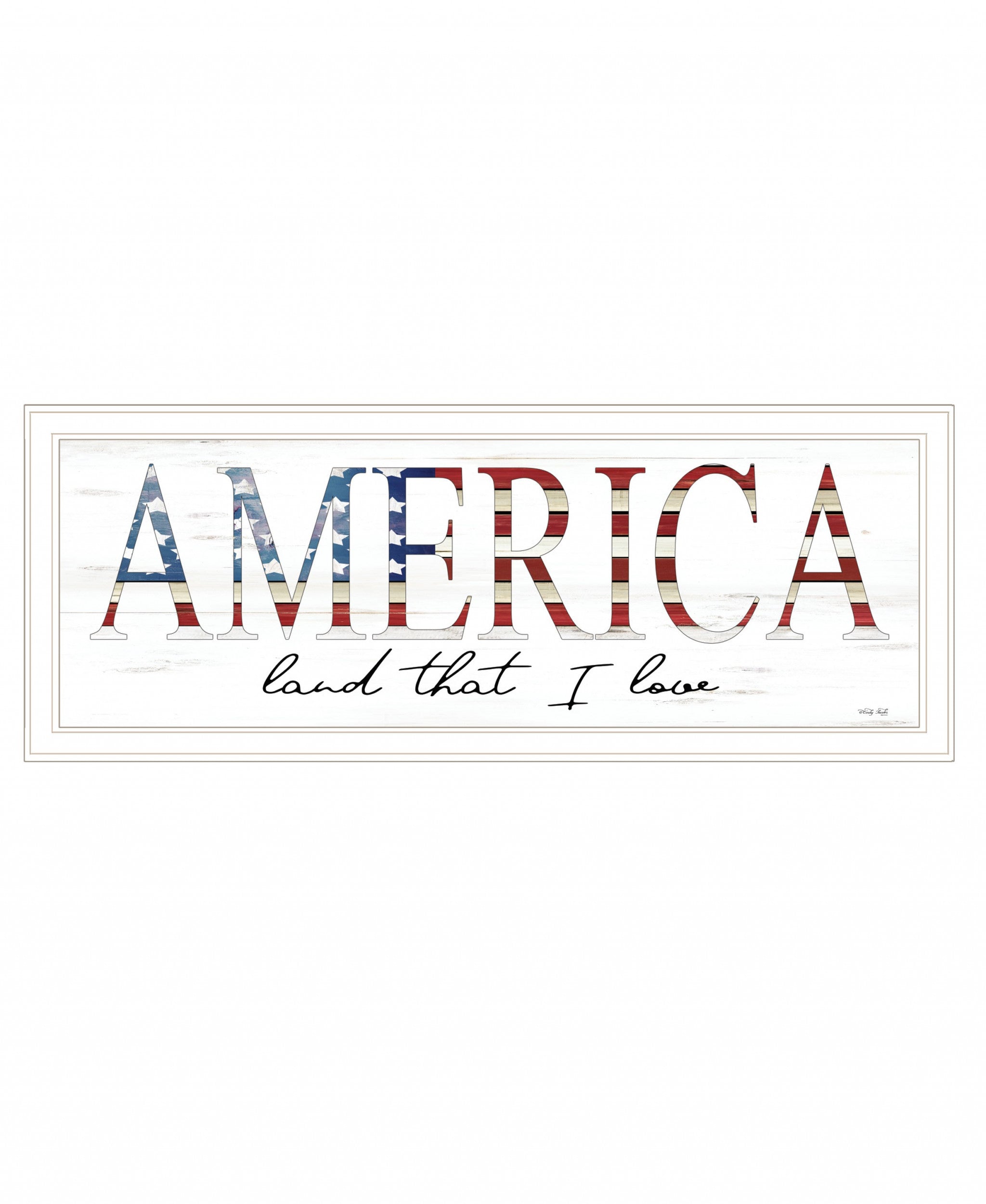 America Land that I Love Flag Print White Framed Print Wall Art Secondary image