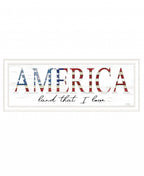 America Land that I Love Flag Print White Framed Print Wall Art