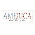 America Land that I Love Flag Print White Framed Print Wall Art
