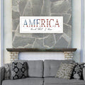 America Land that I Love Flag Print White Framed Print Wall Art