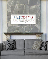 America Land that I Love Flag Print White Framed Print Wall Art