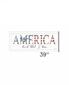 America Land that I Love Flag Print White Framed Print Wall Art