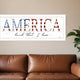 America Land that I Love Flag Print White Framed Print Wall Art