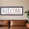 Patriotic Welcome Sign Black Framed Print Wall Art