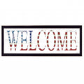Patriotic Welcome Sign Black Framed Print Wall Art
