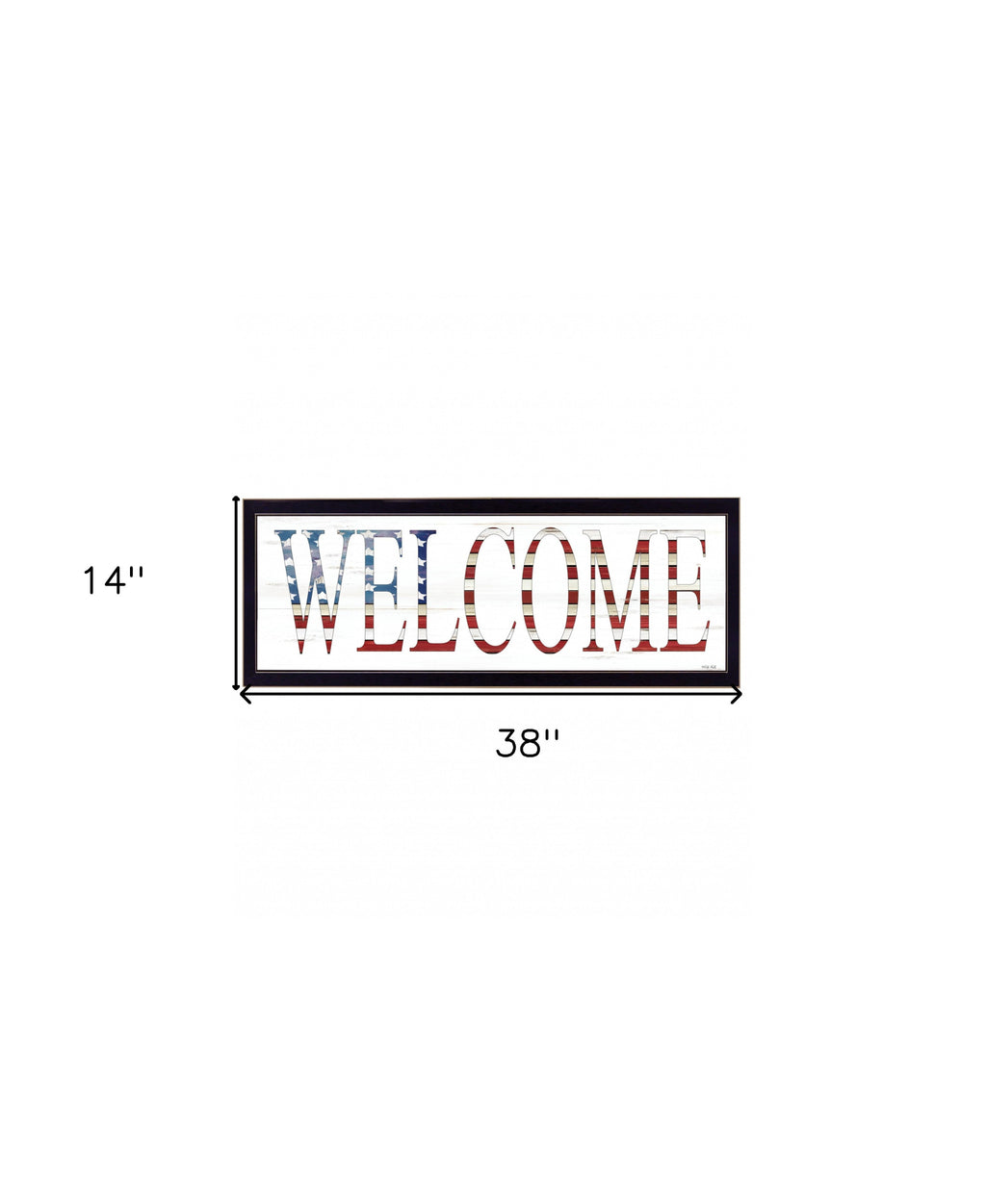Patriotic Welcome Sign Black Framed Print Wall Art