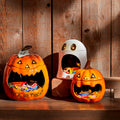 Orange Ceramic Jack-O’-Lantern Open Mouth Candy Container