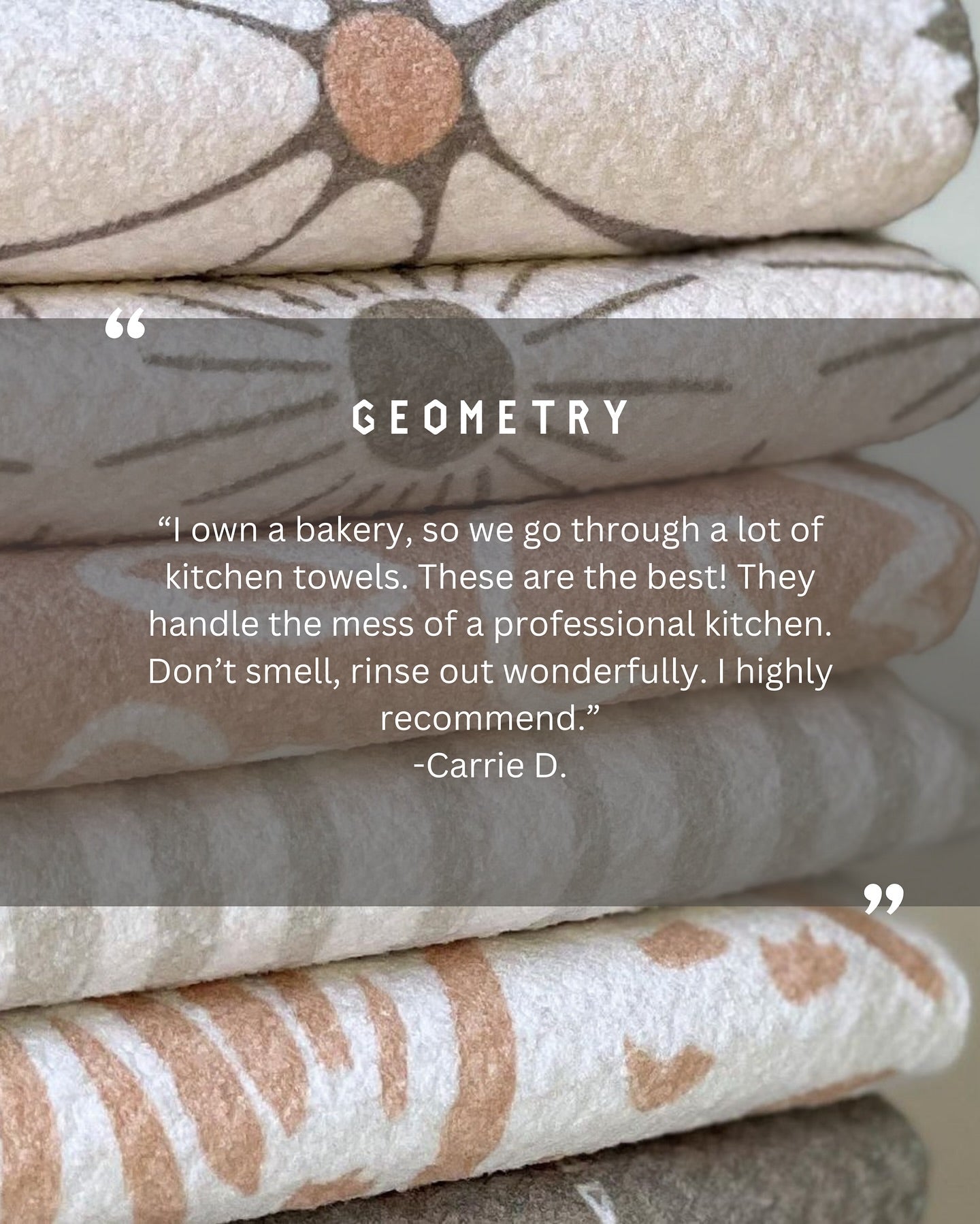 Ghosting Around Geometry Tea Towel