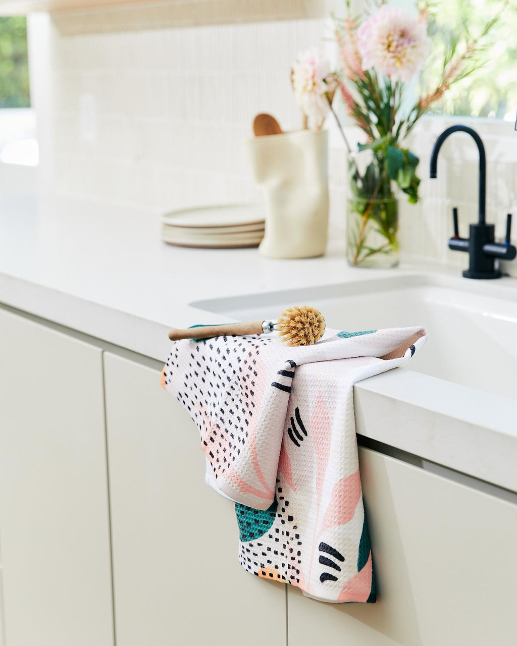 Pumpkin Patchwork Geometry Tea Towel
