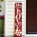 48" Red & White Solid Wood LOVE Valentine’s Day Porch Sign