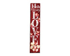 48" Red & White Solid Wood LOVE Valentine’s Day Porch Sign