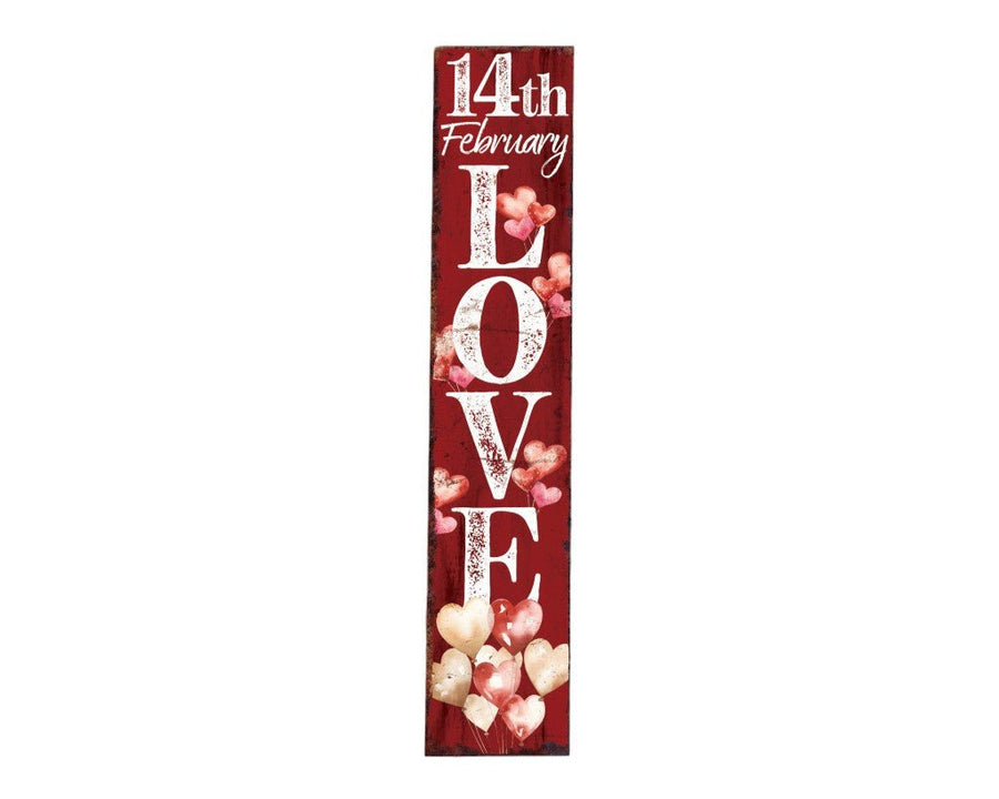 48" Red & White Solid Wood LOVE Valentine’s Day Porch Sign