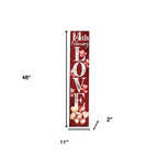48" Red & White Solid Wood LOVE Valentine’s Day Porch Sign