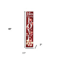 48" Red & White Solid Wood LOVE Valentine’s Day Porch Sign