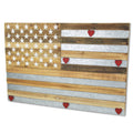 19" X 31" Brown and Gray USA Wood and Metal Hanging Dimensional Sculpture