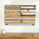 24" X 36" Brown and Gray Stars And Stripes Wood and Metal Hanging Dimensional Sculpture
