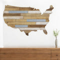 19" X 31" Brown and Gray USA Wood and Metal Hanging Dimensional Sculpture