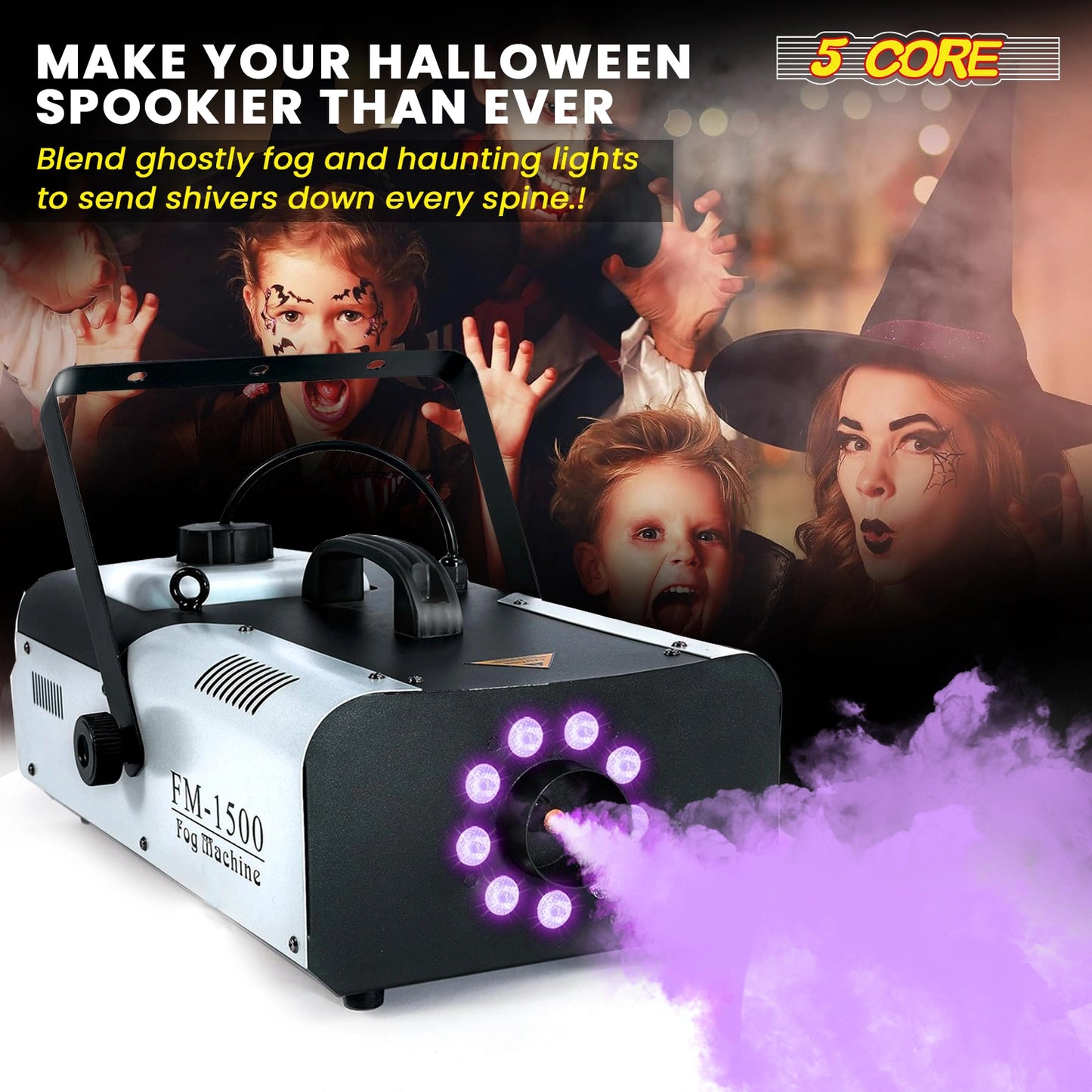 5 Core Fog Machine 1500W Smoke Machine 6000CFM
