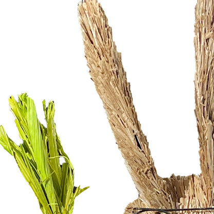 Mom & Baby Straw Easter Bunny Figurine