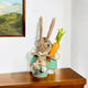 Mom & Baby Straw Easter Bunny Figurine