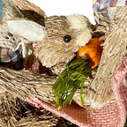 Easter Bunny Family Straw Figurine