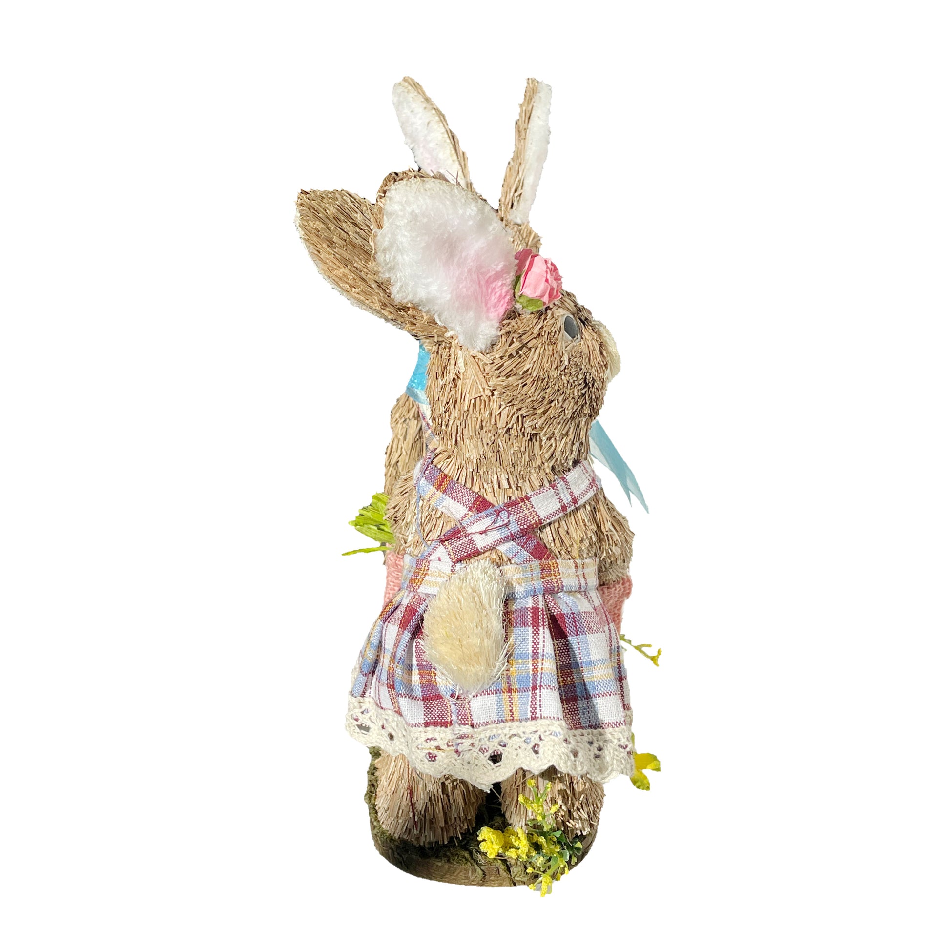 Easter Bunny Family Straw Figurine