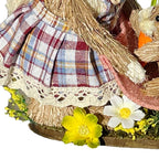 Easter Bunny Family Straw Figurine