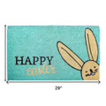 17" X 29" Aqua and Natural Coir Happy Easter Outdoor Easter Door Mat