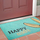 17" X 29" Aqua and Natural Coir Happy Easter Outdoor Easter Door Mat